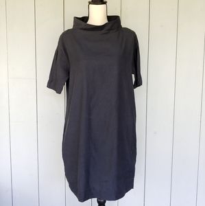 COS | Black High Neck Short Sleeve Shift Dress